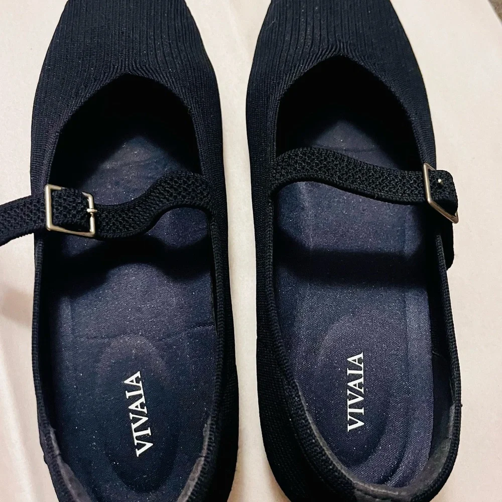 VIVAIA Mary Jane Flats – Dark Navy | Size 9 | Like New - Picture 3 of 5